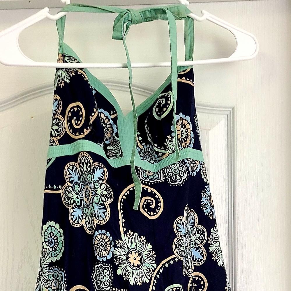 Tie neck paisley dress